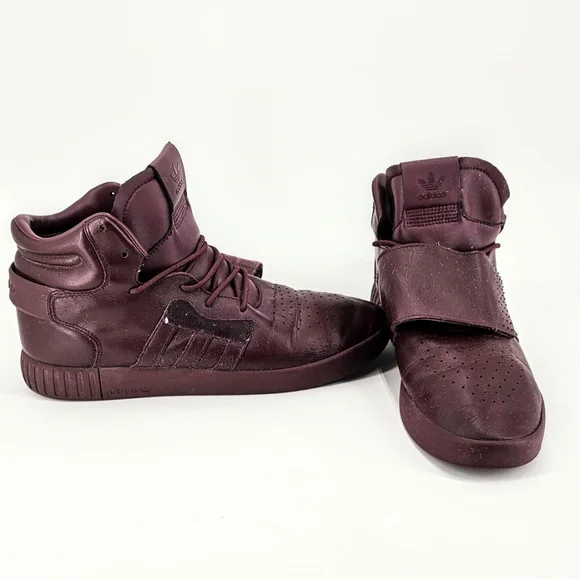 Adidas Classic Tubular Maroon High-Top Sneakers - Picture 5 of 5